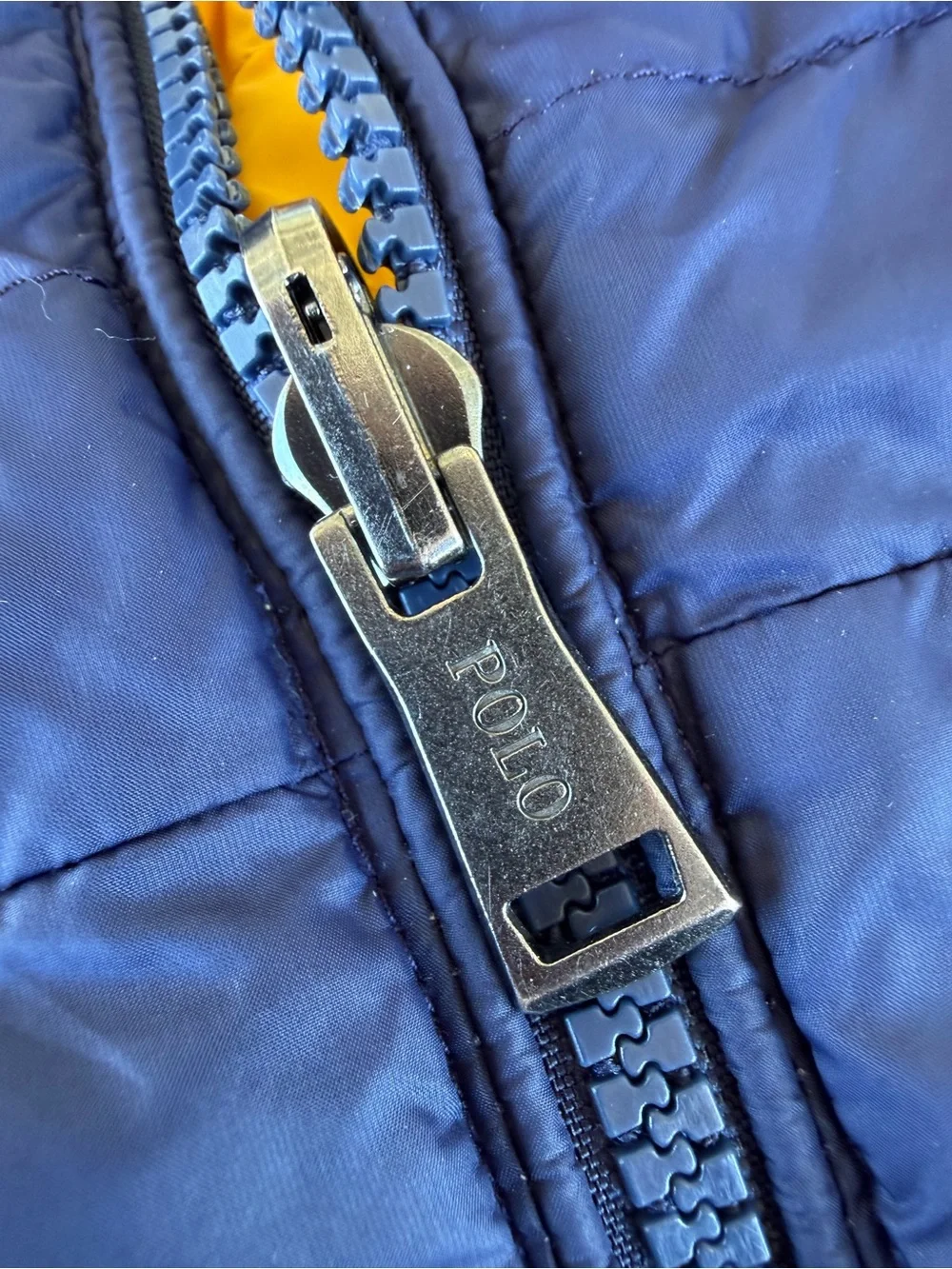 Polo Ralph Lauren Reversible Puffer Jacket Full Zip Blue Yellow 4T GUC